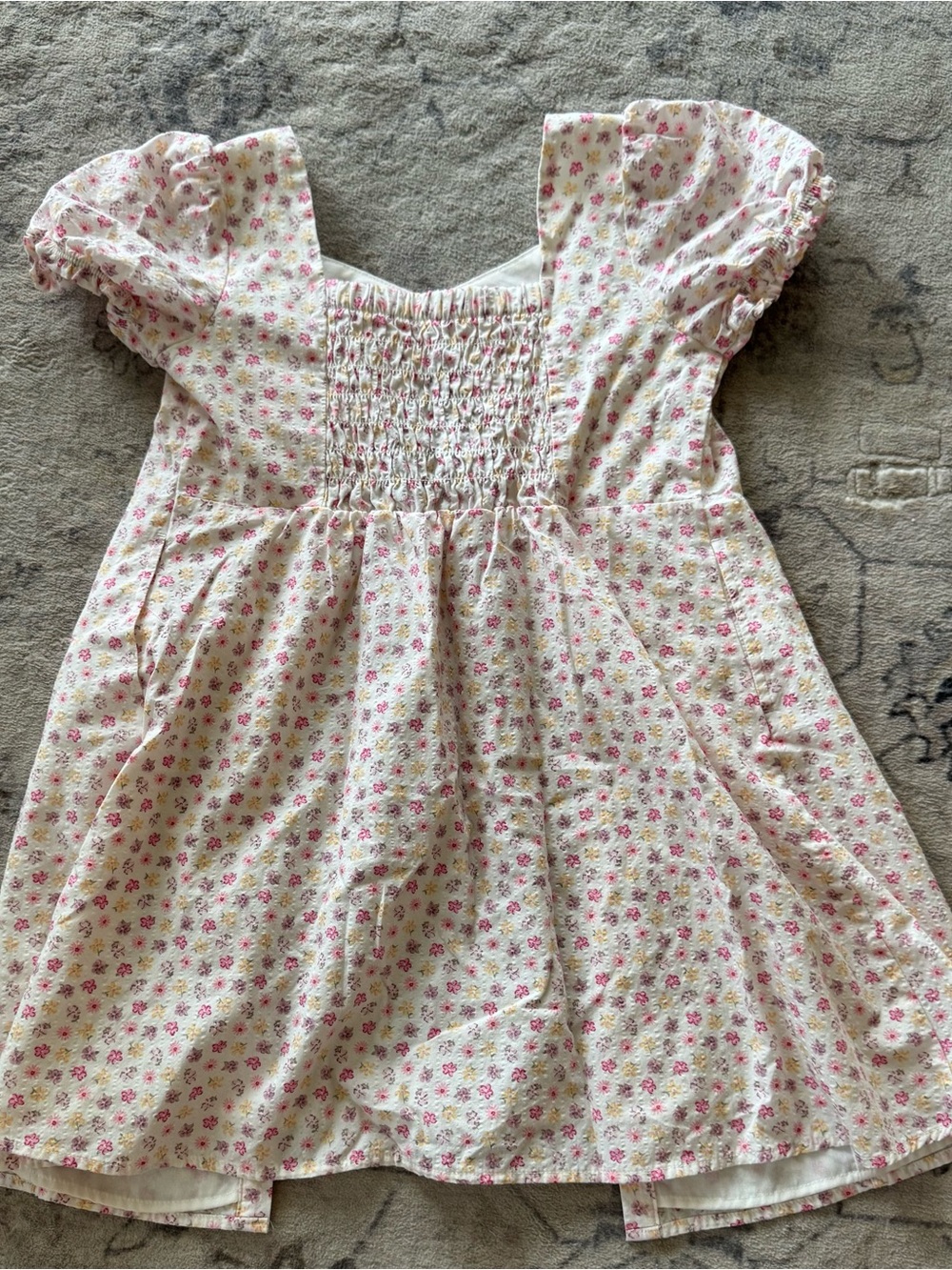 Cat & Jack Cream Dress with Pink Floral Print